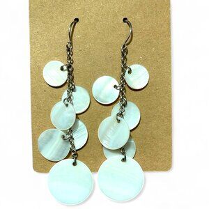 Elegant White Shell Dangle Earrings